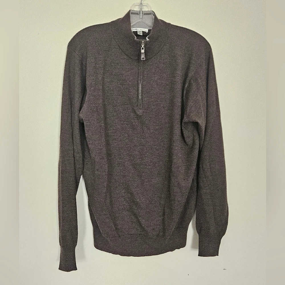 Peter Millar Merino Wool/ Silk Blend Quarter zip EUC